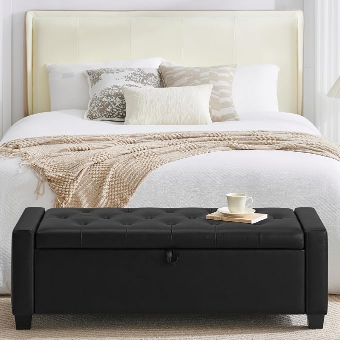 Huatean Home 48" Ottoman with Storage, Storage Ottoman Bench with Safety Hinge - Image 8