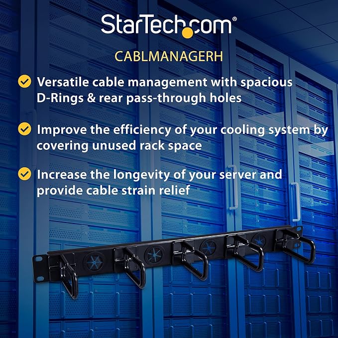 StarTech.com 1U 19" Cable Management Organizer - Image 3