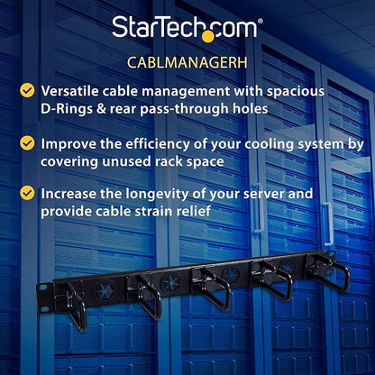 StarTech.com 1U 19" Cable Management Organizer - Image 3