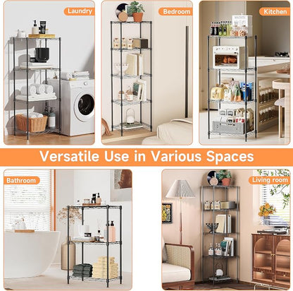 IZEUK 4 Tier Metal Wire Shelf Unit, Living Room or Laundry Room, 17.7" W x - Image 8