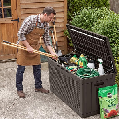 Flamaker Outdoor Storage Box 100 Gallon Waterproof Resin Deck Box Delivery - Image 6
