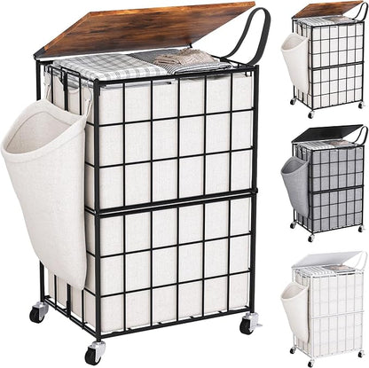 90L Laundry Basket with Wheels, Large Capacity Laundry Hamper with Removable by Unknown
