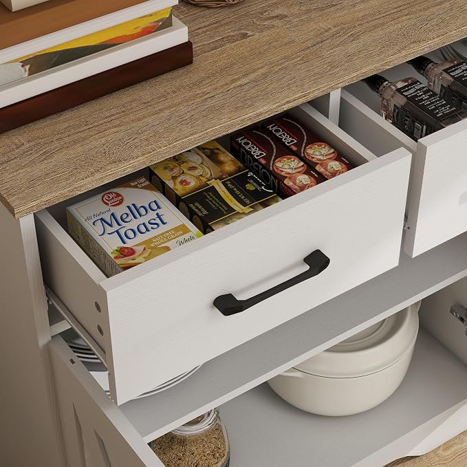 Panana Sideboard 2 Drawers 2 Doors Entryway Storage Cabinet Living Room - Image 6