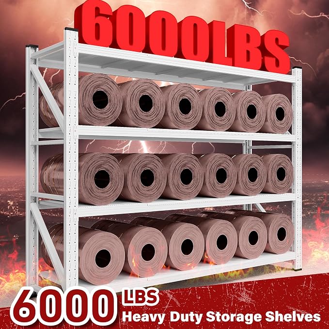 6000LBS Heavy Duty Garage Shelving Units, Large Storage Rack, Steel Shelf - Image 3