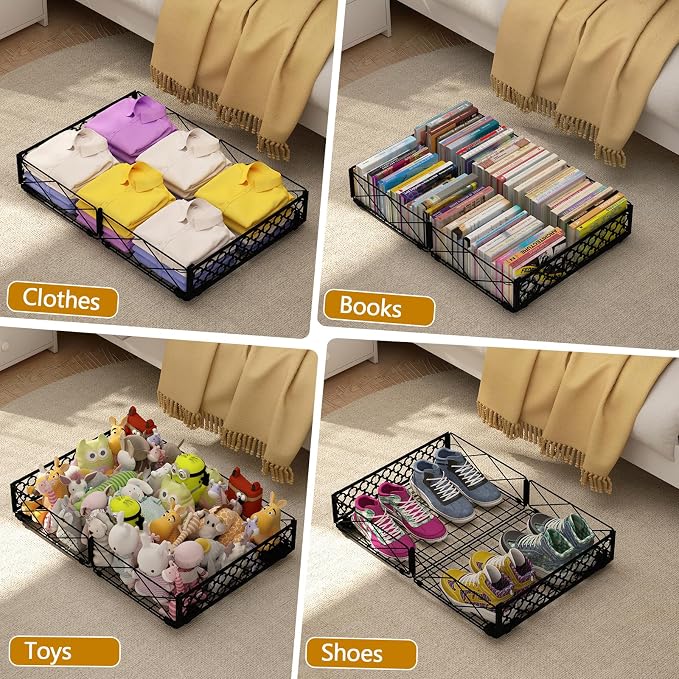 NADAMOO Under Bed Storage with Wheels, 2 Pack Rolling Under Bed Storage - Image 8