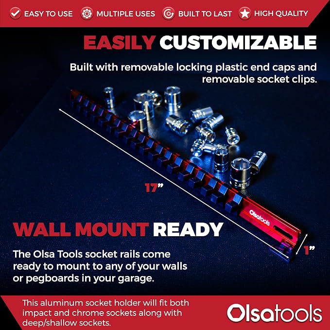 Olsa Tools 3/8-Inch Drive Aluminum Socket Organizer - Image 3