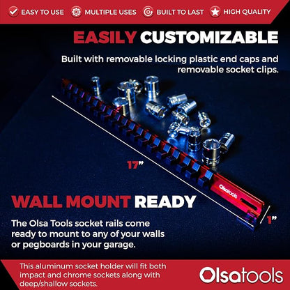 Olsa Tools 3/8-Inch Drive Aluminum Socket Organizer - Image 3