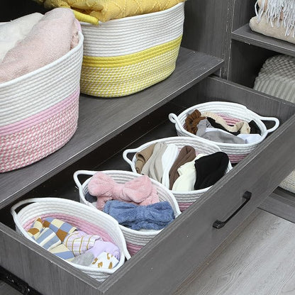 Sea Team 2-Pack Cotton Rope Baskets, 10 x 3 Inches Small Woven Storage Basket - Image 3