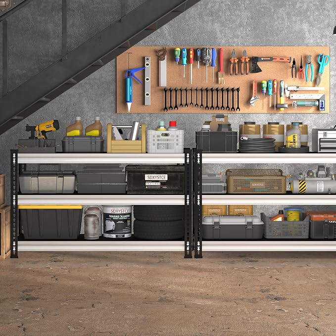 48" W Garage Shelving Heavy Duty, 1500LBS Loads Adjustable Garage Storage - Image 2