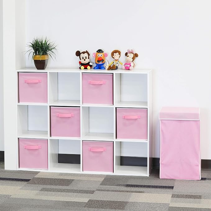Simple Houseware Foldable Cube Storage Bins, 11-Inch Pink - Image 6