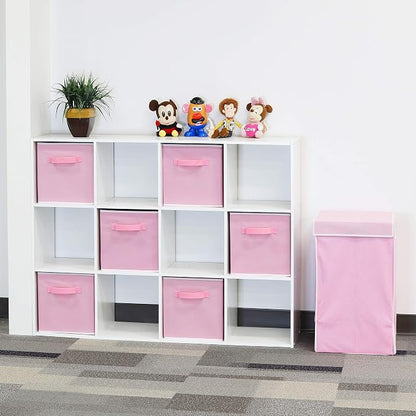 Simple Houseware Foldable Cube Storage Bins, 11-Inch Pink - Image 6