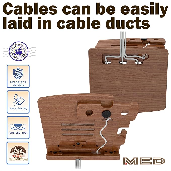 MED Wood Phone Docking Station – Nightstand Desk Organizer - Image 8