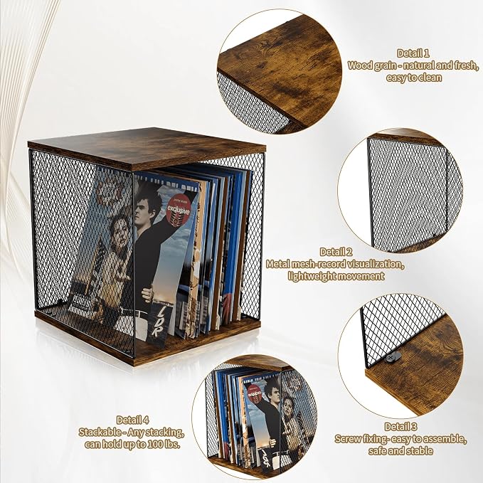 Honkazita 1 Cube Vinyl Record Storage Furniture - Image 7