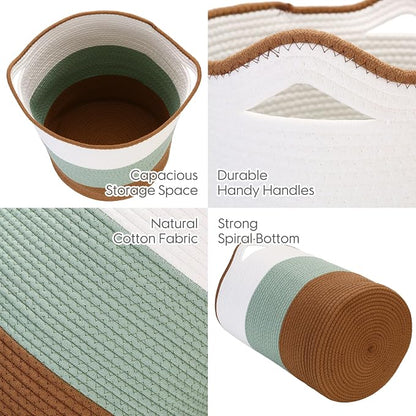 Sea Team Large Size Cotton Rope Woven Storage Basket - Image 5