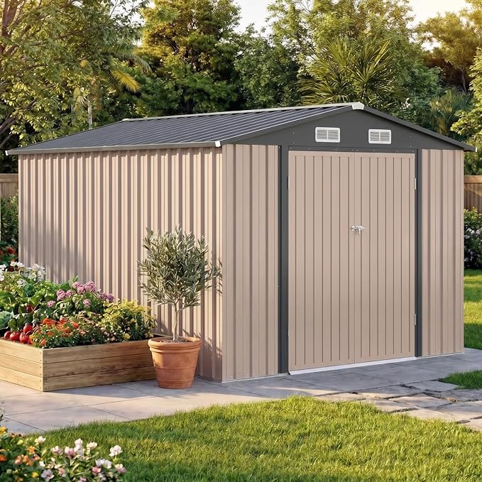 Devoko 8x12 FT Outdoor Storage Shed, Metal Tool Shed - Image 7