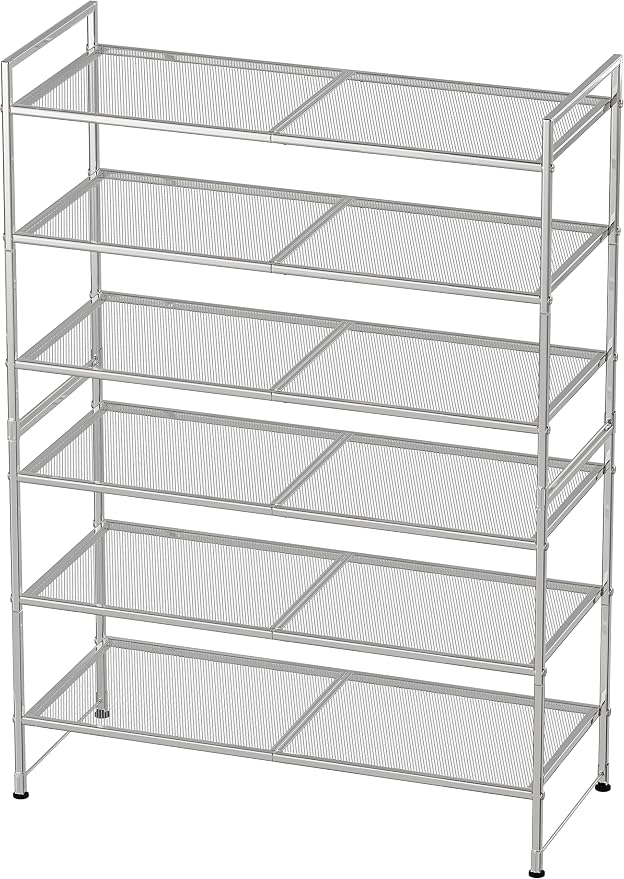 Simple Houseware 3-Tier Stackable Mesh Shoe Rack - Image 6