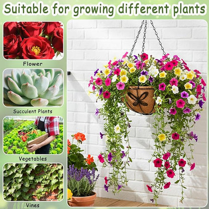 4pcs 14 inch Metal Hanging Baskets Round Wire Plant Stand - Image 7