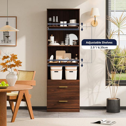 Cozy Castle 74.1'' Bookshelf, Tall Bookcase - Image 4