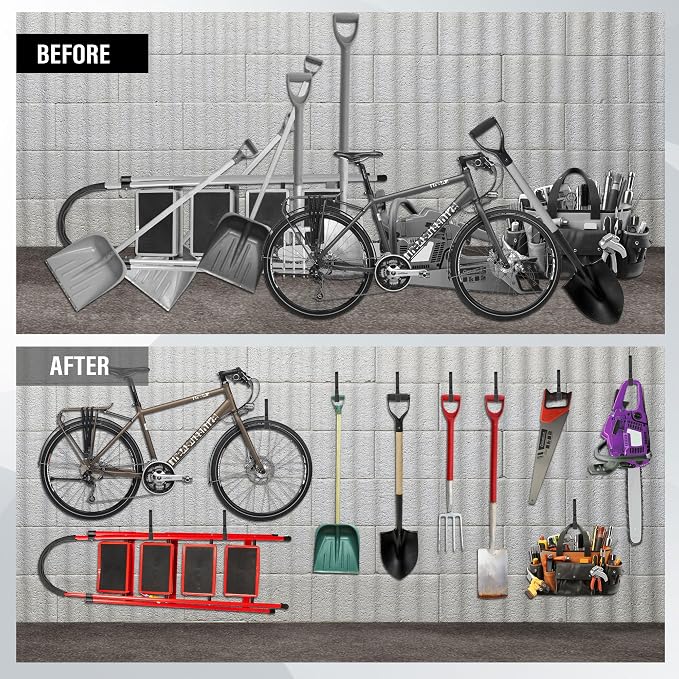 Heavy Duty Utility Hooks, Garage Storage Wall Mount Steel Hooks, Garden Tool - Image 5
