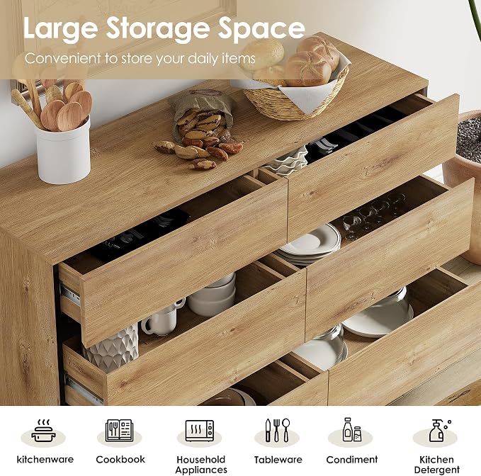 WAMPAT Dresser for Bedroom, Modern Wood Dresser - Image 5