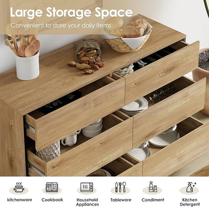 WAMPAT Dresser for Bedroom, Modern Wood Dresser - Image 5