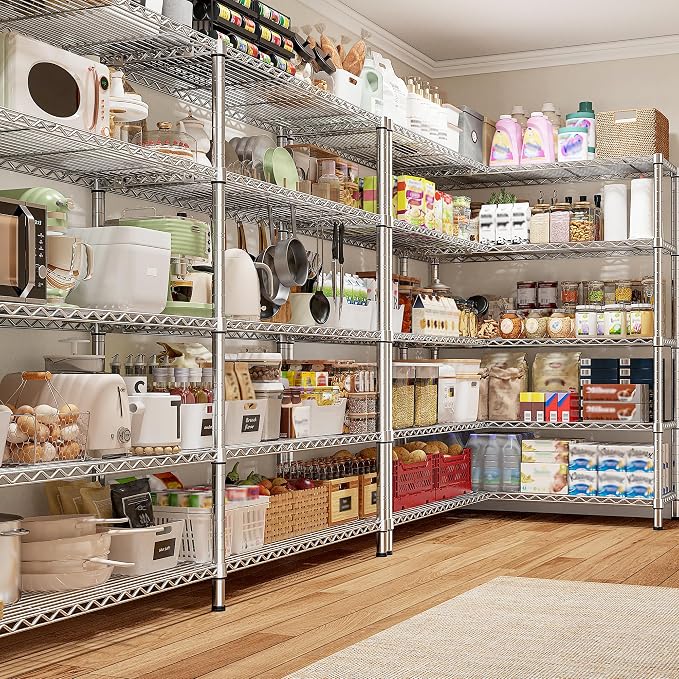 REIBII 69.8" W Storage Shelves 1510LBS Wire Shelving Unit 5 Tier Metal Shelving - Image 2