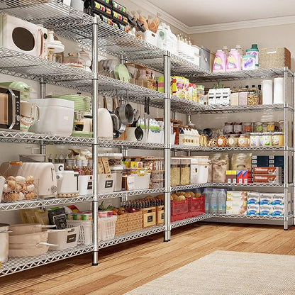 REIBII 69.8" W Storage Shelves 1510LBS Wire Shelving Unit 5 Tier Metal Shelving - Image 2