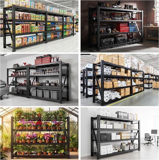 Bepatio 9400LBS Garage Shelving Heavy Duty, 4Tier Storage Rack Shelf, - Image 6