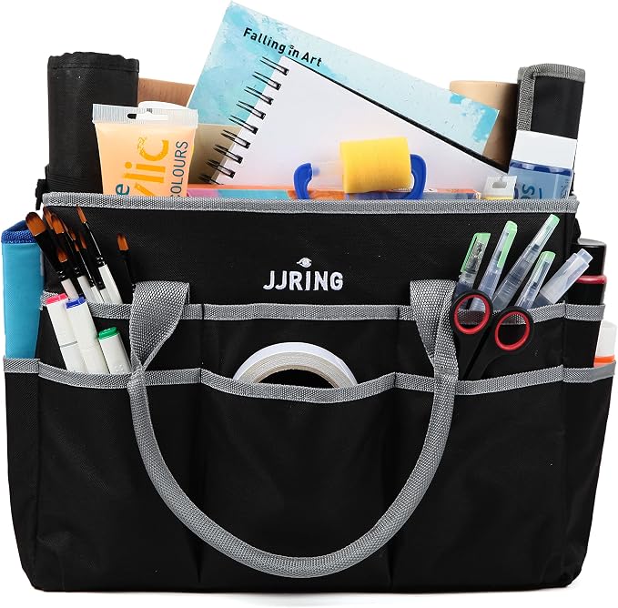 JJRING Large Multi-Functional Carrying Bag, 600D Nylon Artist Tote Bag - Image 9