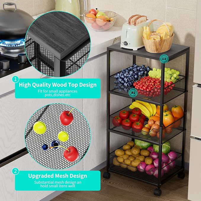 HapiRm Fruit Basket Kitchen Cart - Image 5