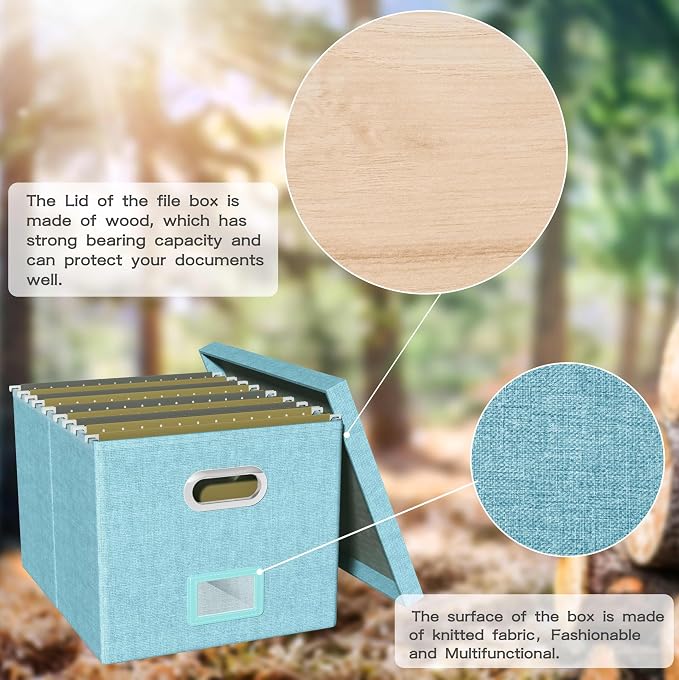 2 Pack File Storage Organizer Box, Filing Box, Portable File Box - Image 3