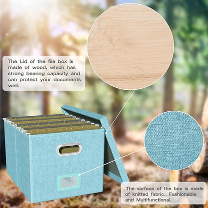 2 Pack File Storage Organizer Box, Filing Box, Portable File Box - Image 3