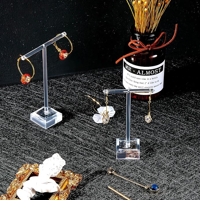 Acrylic Earrings Display Holder T-bar Earrings Stand Holder Tree Stand - Image 4