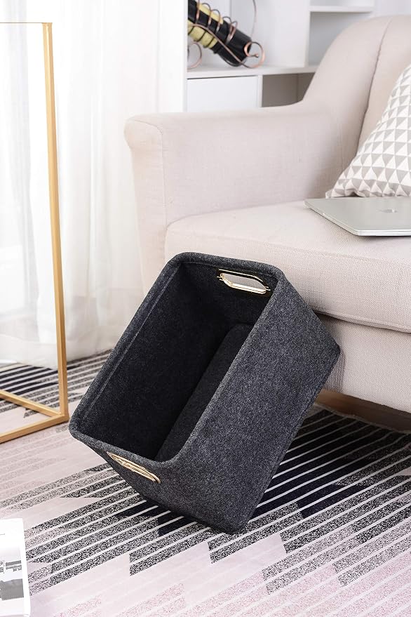 Collapsible Storage Bins Foldable Felt Fabric Storage Basket Organizer Boxes - Image 4