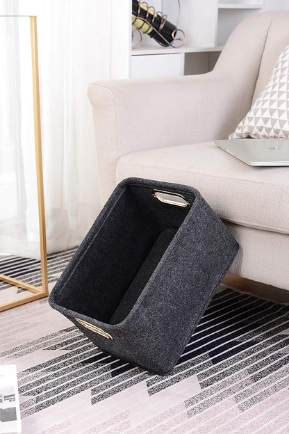 Collapsible Storage Bins Foldable Felt Fabric Storage Basket Organizer Boxes - Image 4