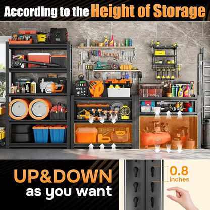 47.2''W*23.6D'' Garage Shelving, 3000lb Heavy Duty Shelving, Adjustable Metal - Image 7