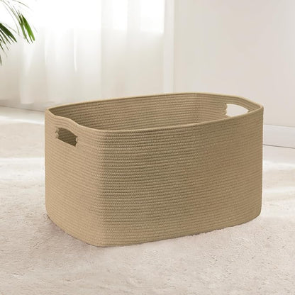 60L Small Wicker Laundry Basket by SunNewt