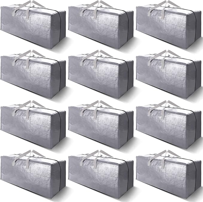 12 Pack Heavy Duty Extra Large Moving Bags W/Backpack Straps by VELVETSURE
