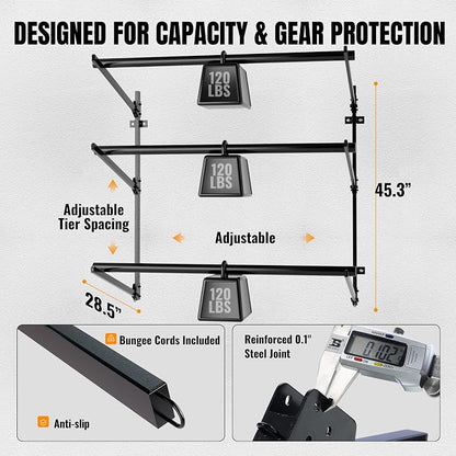 3-Tier Foldable Kayak Wall Mount Rack | Space-Saving Swing-Away Design - Image 5