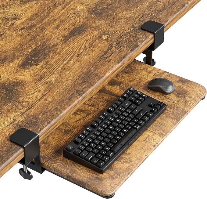 BONTEC KMT01-PJ Under Desk Keyboard Tray, Pull-Out Keyboard & Mouse Platform by BONTEC