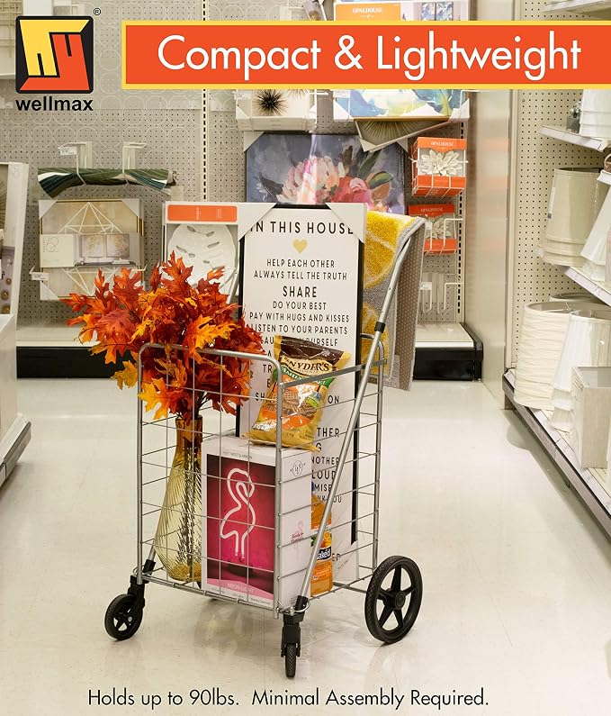 Wellmax Folding Grocery Cart - Image 4