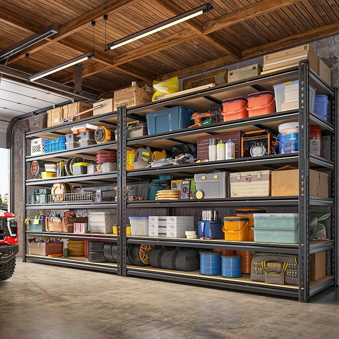 83.8"H Garage Shelving 59.8"W Metal Shelving 3000LBS Storage Shelves Heavy Duty - Image 4