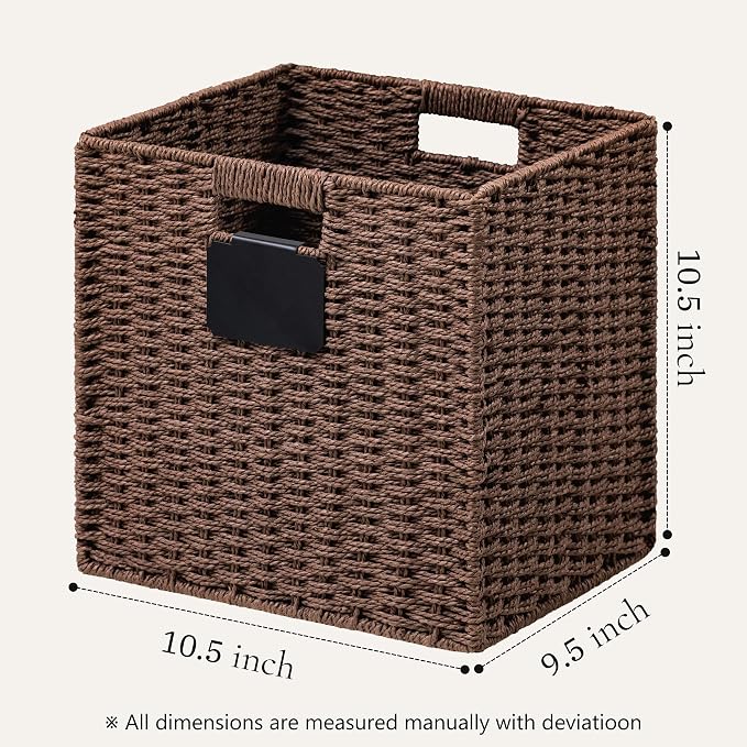 UBBCARE 2 Pack Wicker Basket, 10.5×10.5 Storage Cubes - Image 2