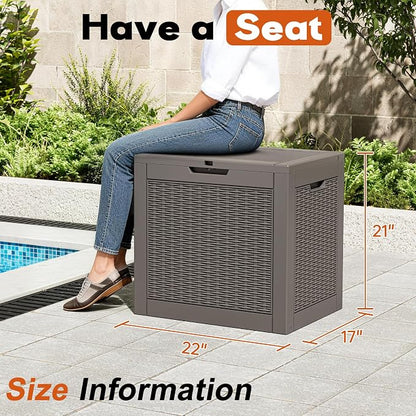 Outdoor Deck Storage Box, Resin Deck Boxes Indoor and outdoor, Waterproof - Image 2