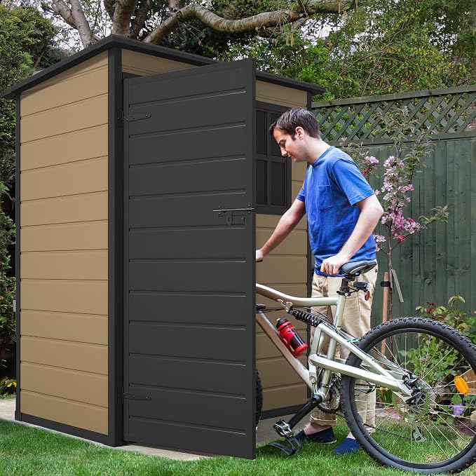 DWVO 5x3ft Resin Outdoor Storage Shed - Image 2