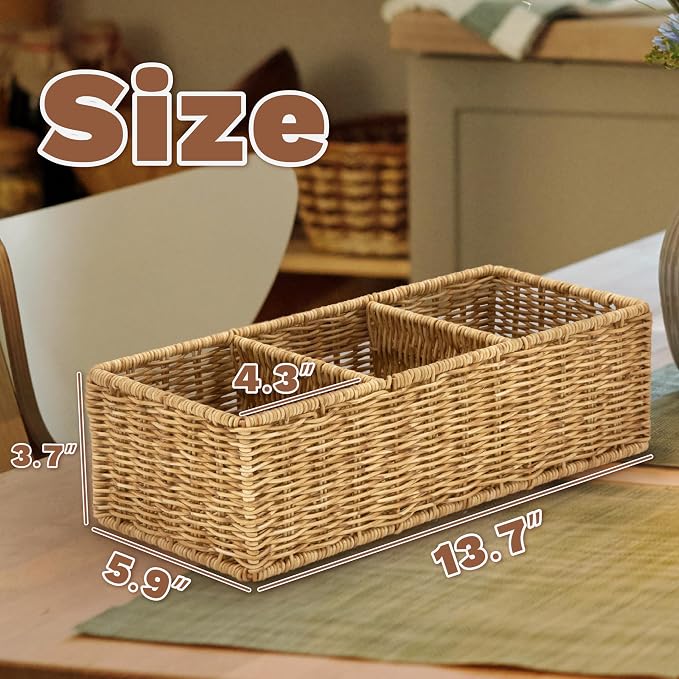 myHomeBody Wicker Basket With 3 Compartments, - Image 2