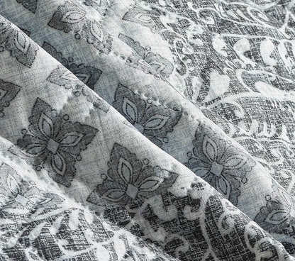 Brilliant Sunshine Grey Flowers Patchwork Couch Armrest 5 Pockets Organizer - Image 6