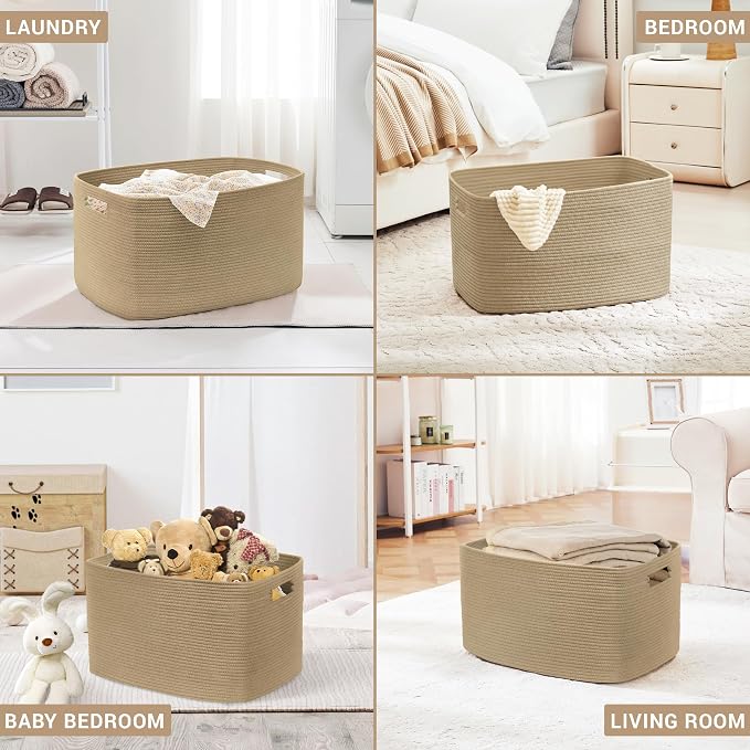 60L Small Wicker Laundry Basket - Image 5