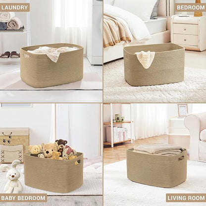 60L Small Wicker Laundry Basket - Image 5