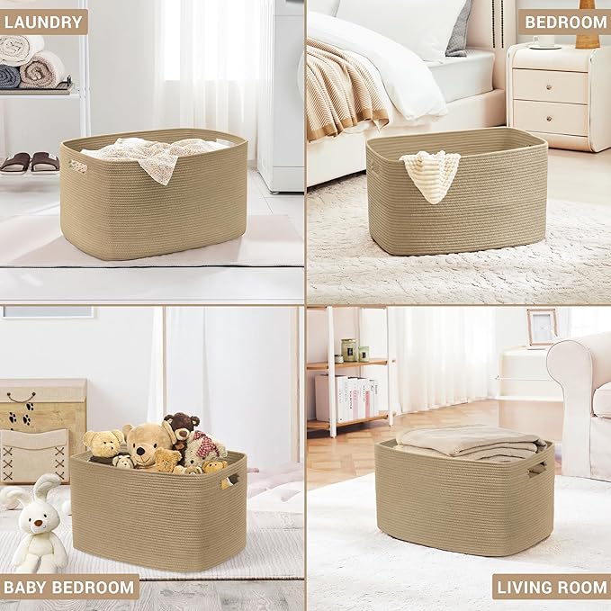 45L Small Wicker Laundry Basket - Image 5